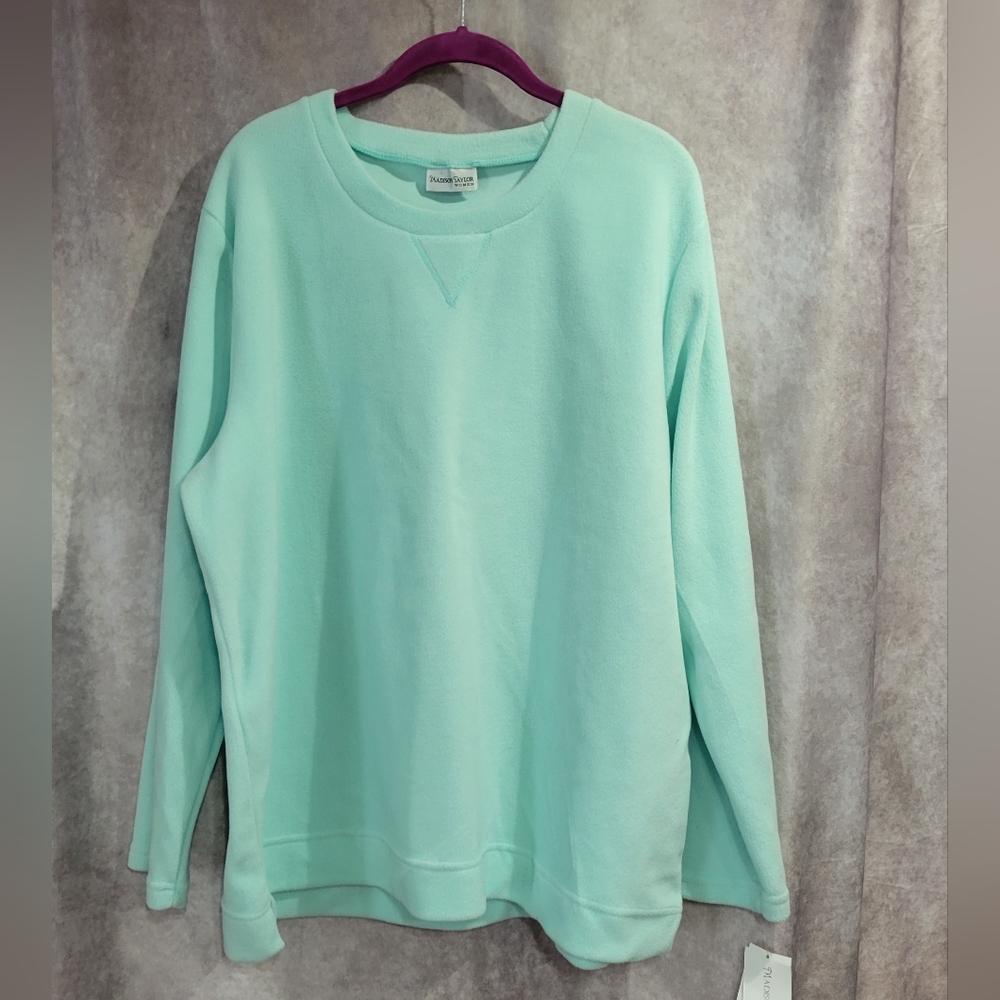 Women's Mint Green Crewneck Fleece Sweatshirt 1X